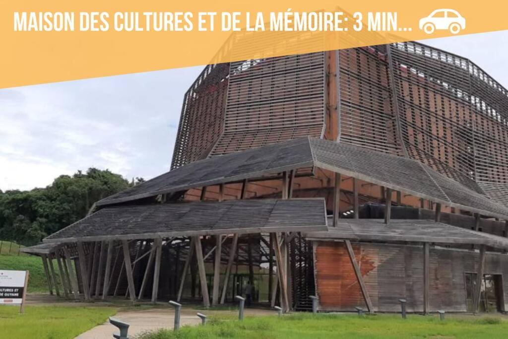 ルミール＝モンジョリーT2 Le Cosy, Au Coeur De Montjoly, Parking, Climアパートメント エクステリア 写真
