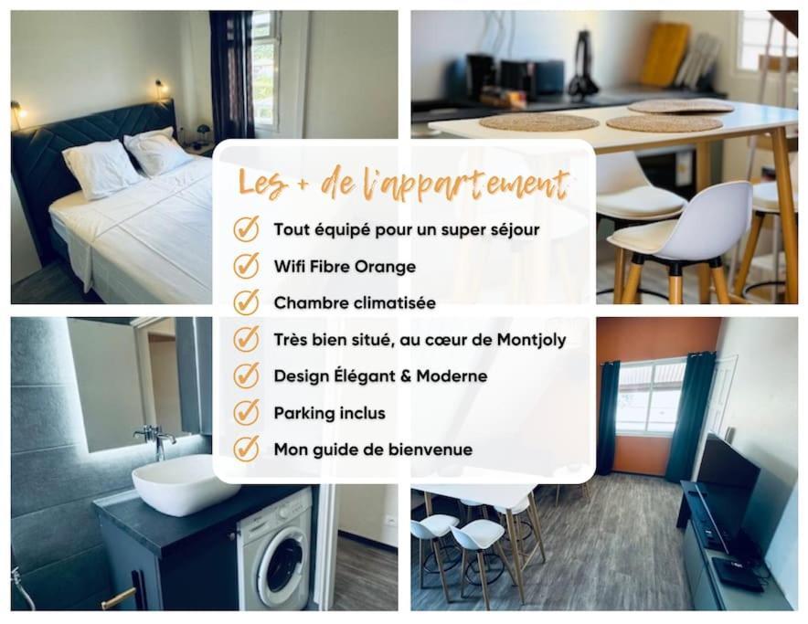 ルミール＝モンジョリーT2 Le Cosy, Au Coeur De Montjoly, Parking, Climアパートメント エクステリア 写真